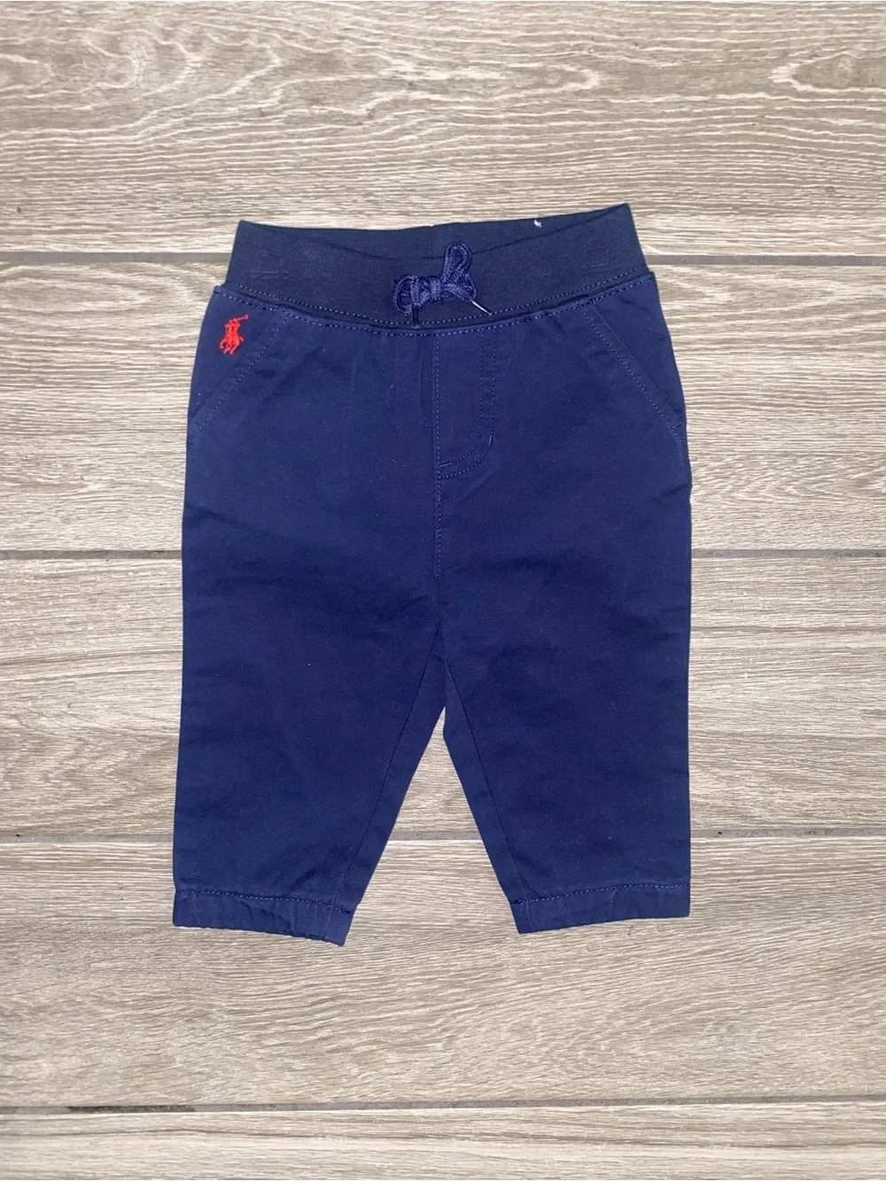 Ralph Lauren Navy Jogger Pants with Red Pony Accent